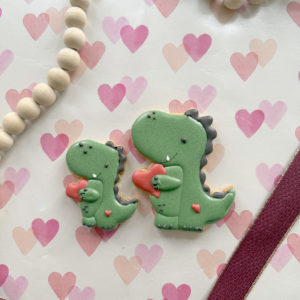 Prévente flash - Saint-Valentin - Biscuit individuel - Dinosaure - 2 tailles à choix