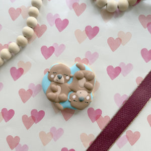 Prévente flash - Saint-Valentin - Biscuit individuel - Loutres en couple