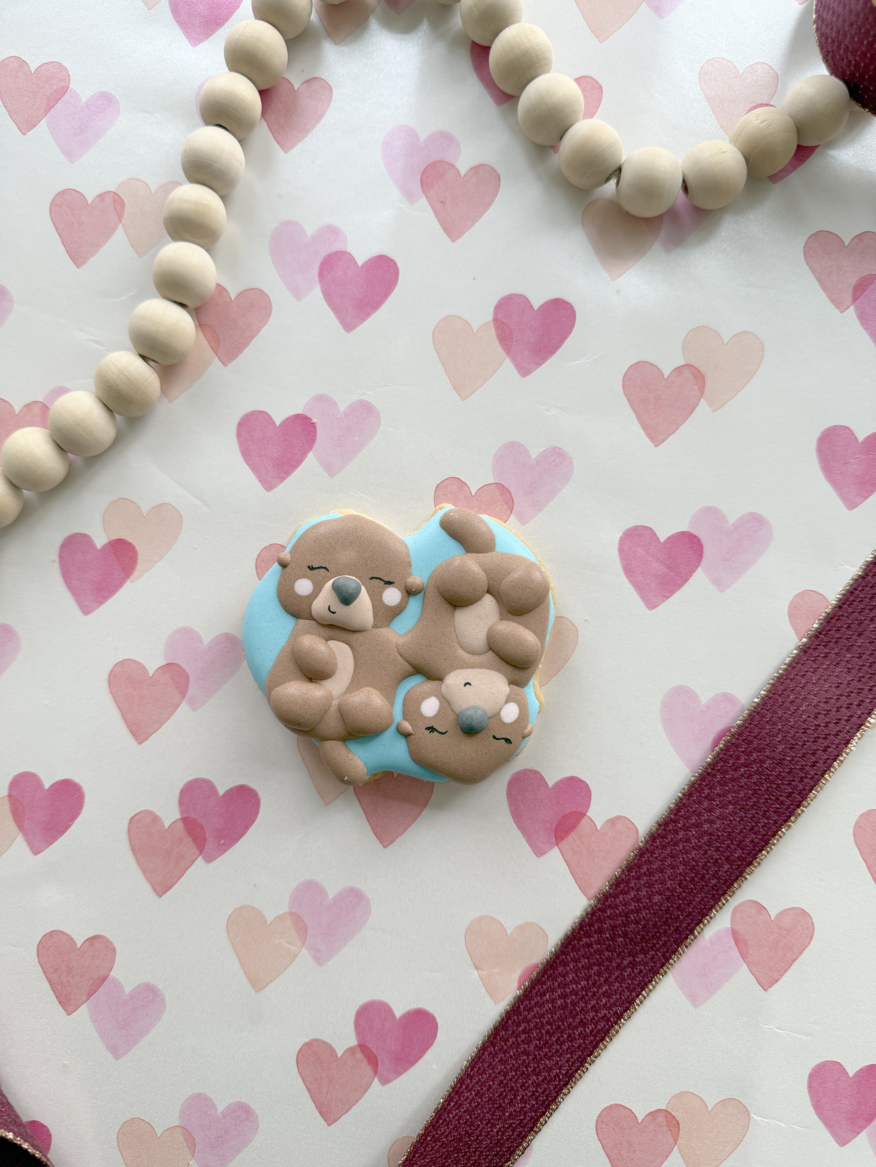 Prévente flash - Saint-Valentin - Biscuit individuel - Loutres en couple