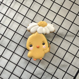 Ventes flash - Pâques - Biscuit individuel - poussin avec sa fleur