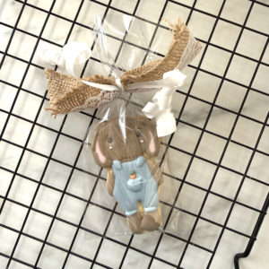 lapin salopette bleu